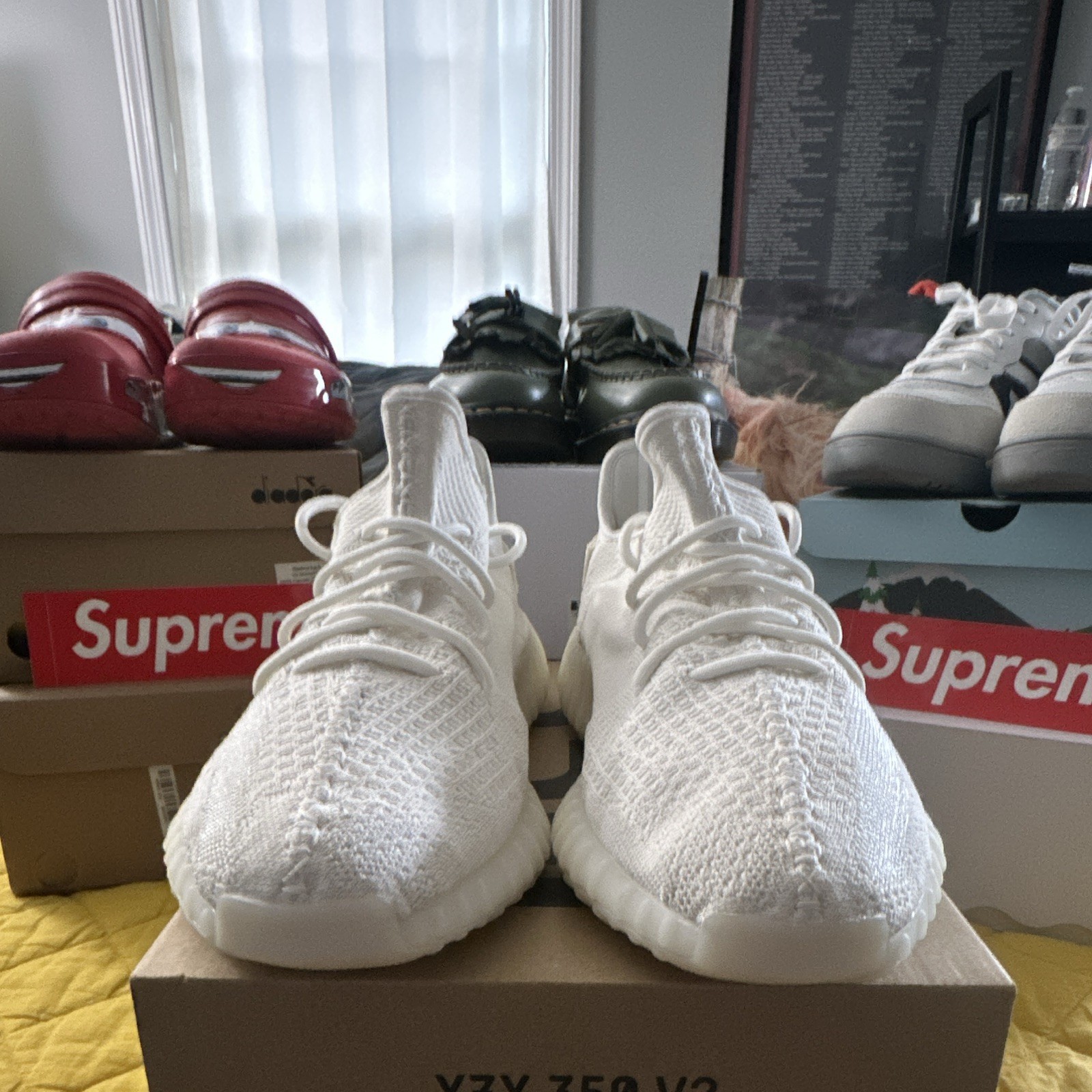 adidas Yeezy Boost 350 V2 Low Top USM 13 Sneaker Bone/Bone/Bone White HQ6316