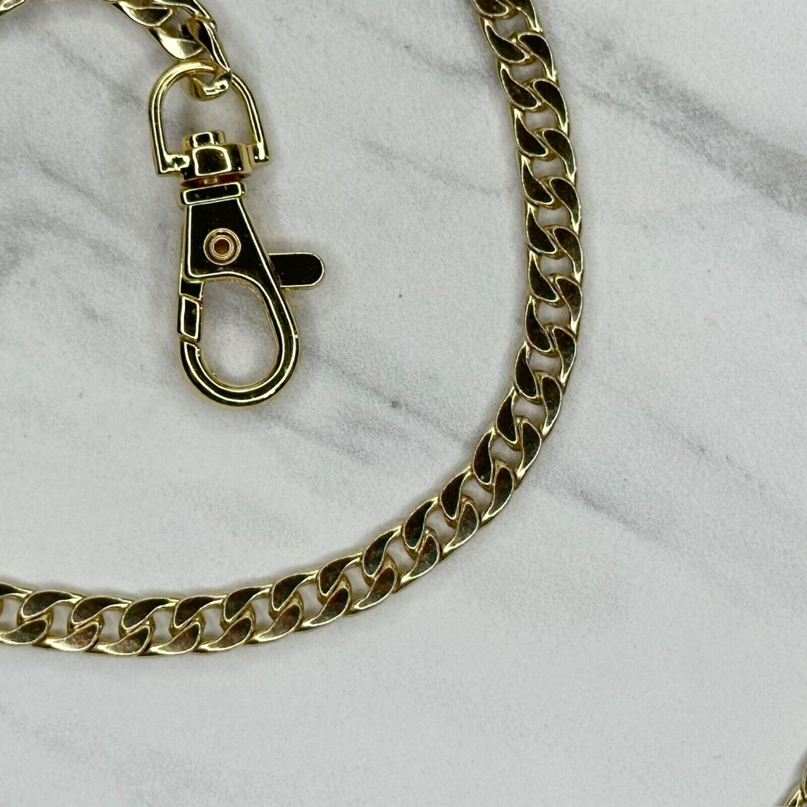 Gold Tone Skinny Flat Chain Link Purse Handbag Replacement Strap 46″