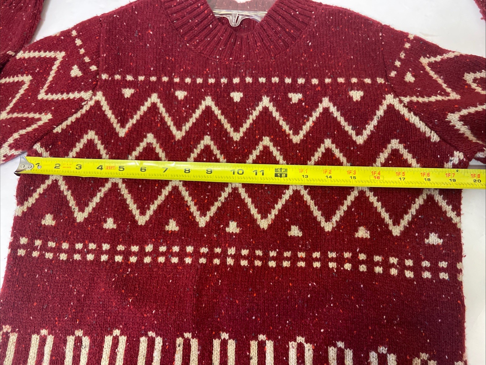 Vintage Orvis Ski Sweater Womens S 90% Wool 10% Cashmere Blend Thickly Knit Red