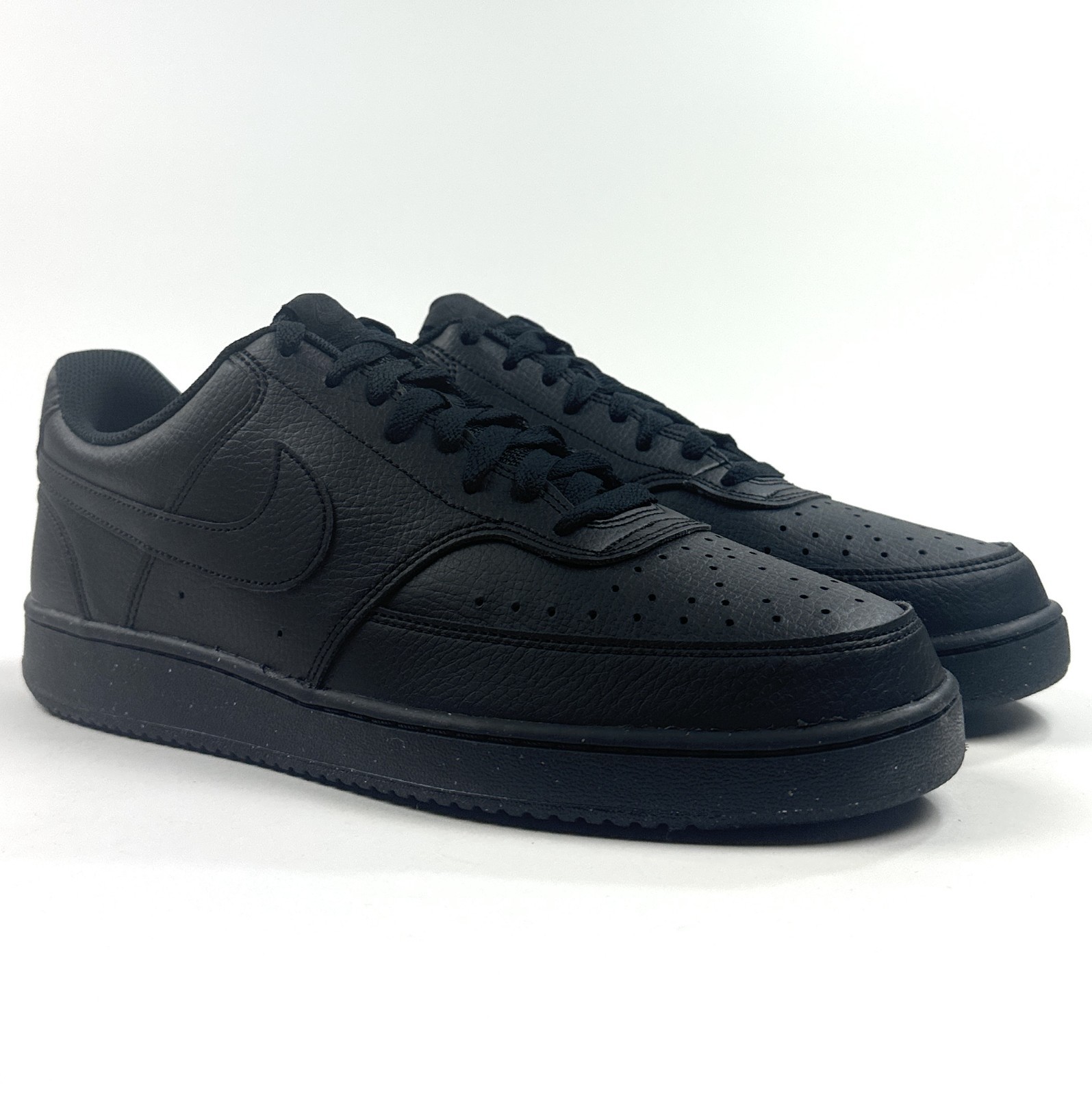 Nike Court Vision Low Triple Black Mens 10 Sneakers Shoes Next Nature DH2987-002