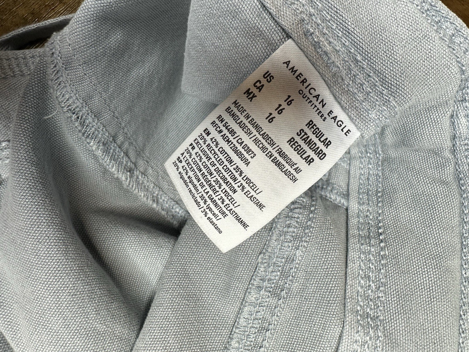 American Eagle Women’s Gray Cargo Pants Stretch Pockets Flat Front Size 16 R