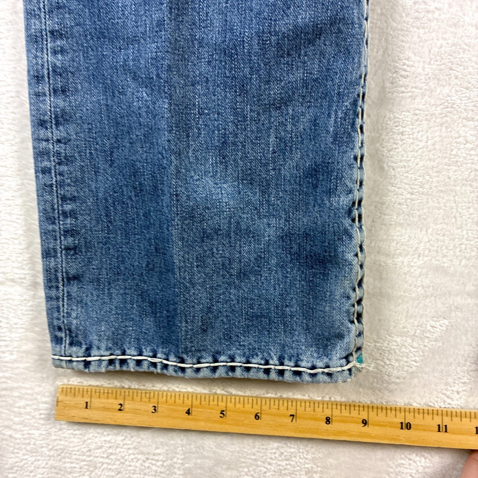 VTG True Religion Jean Men 36 Ricky Super T Faded Whiskered Thick Stitch Y2K USA