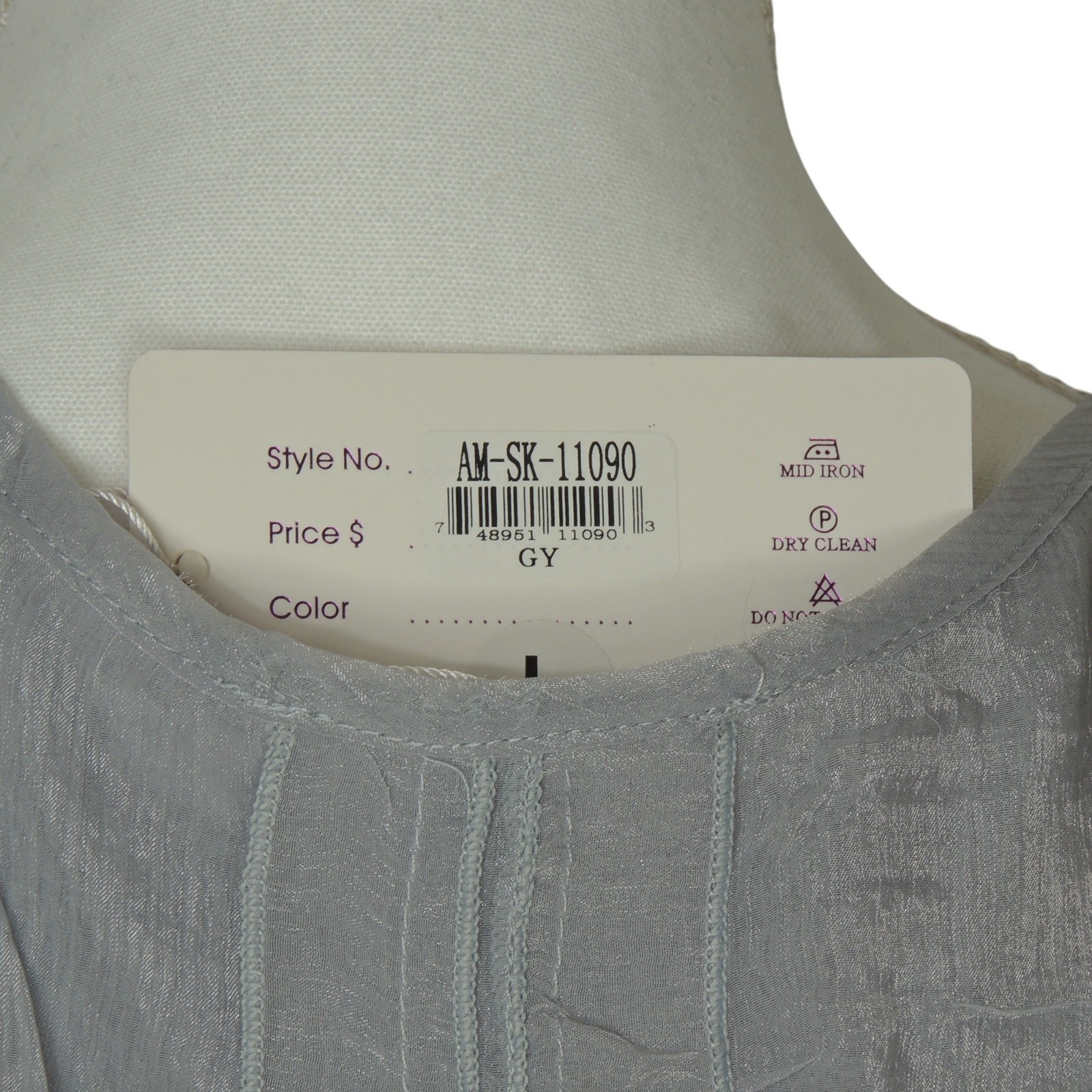 Pretty Angel Grey Fairy Whimsical Shimmer Sheer Lined Tunic Top 11090 Large