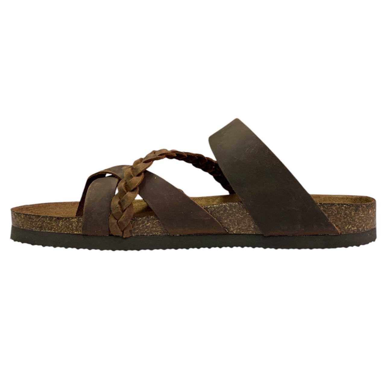 Womens Mountain Sole Size 8 Sandals Braided Brown Leather Slip-on Summer Beach