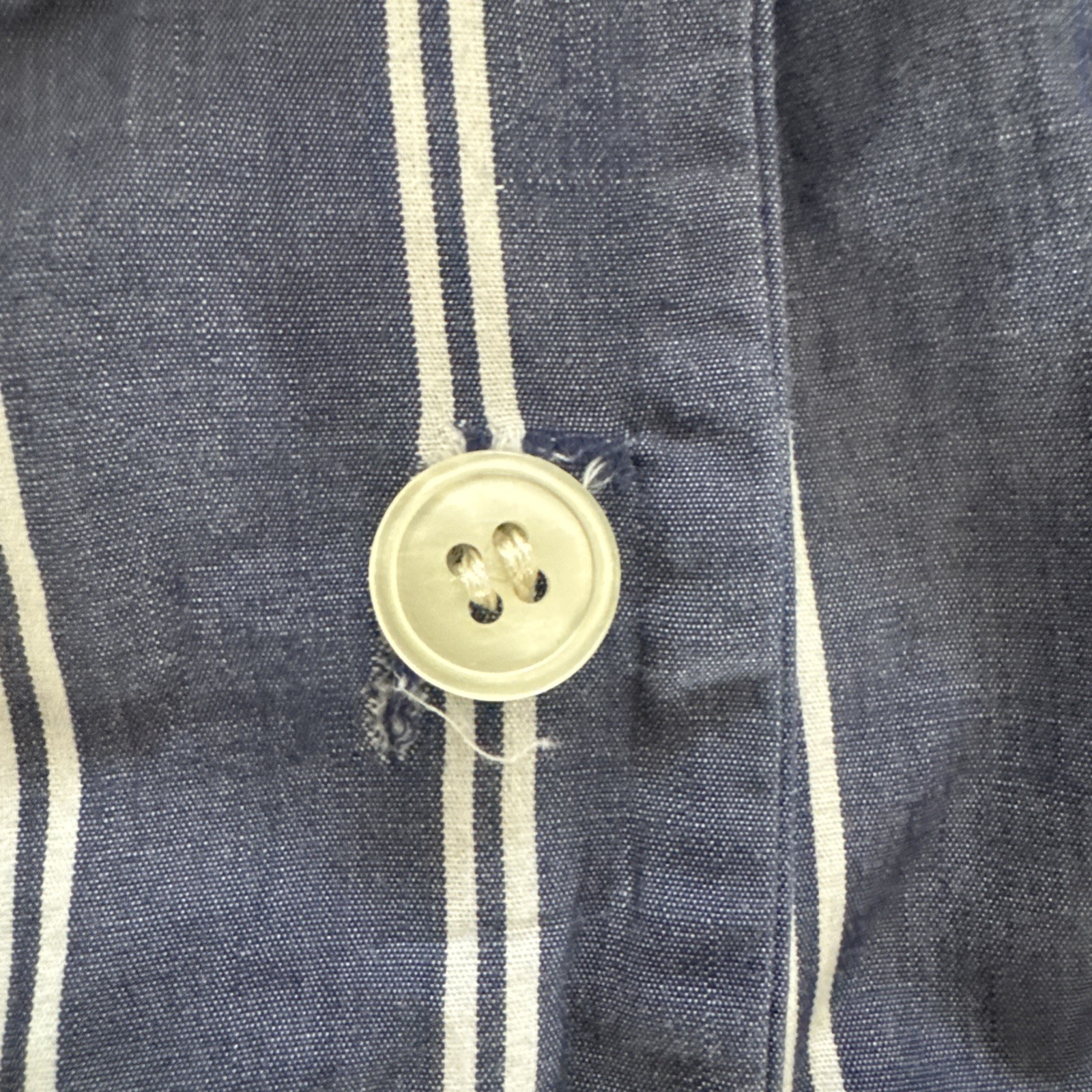 Vintage J.G. Hook Blue & White Stripe Button Front Midi Skirt UK 8 100% Cotton