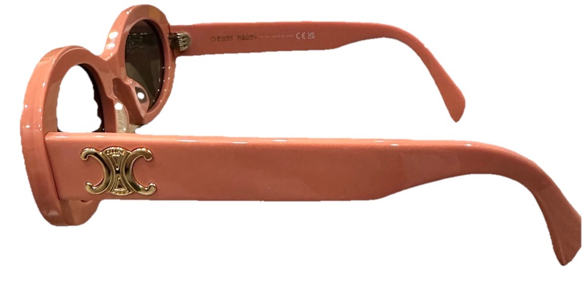 CELINE Triomphe 01 Oval Acetate Sunglasses in Powder Rose CL40194U