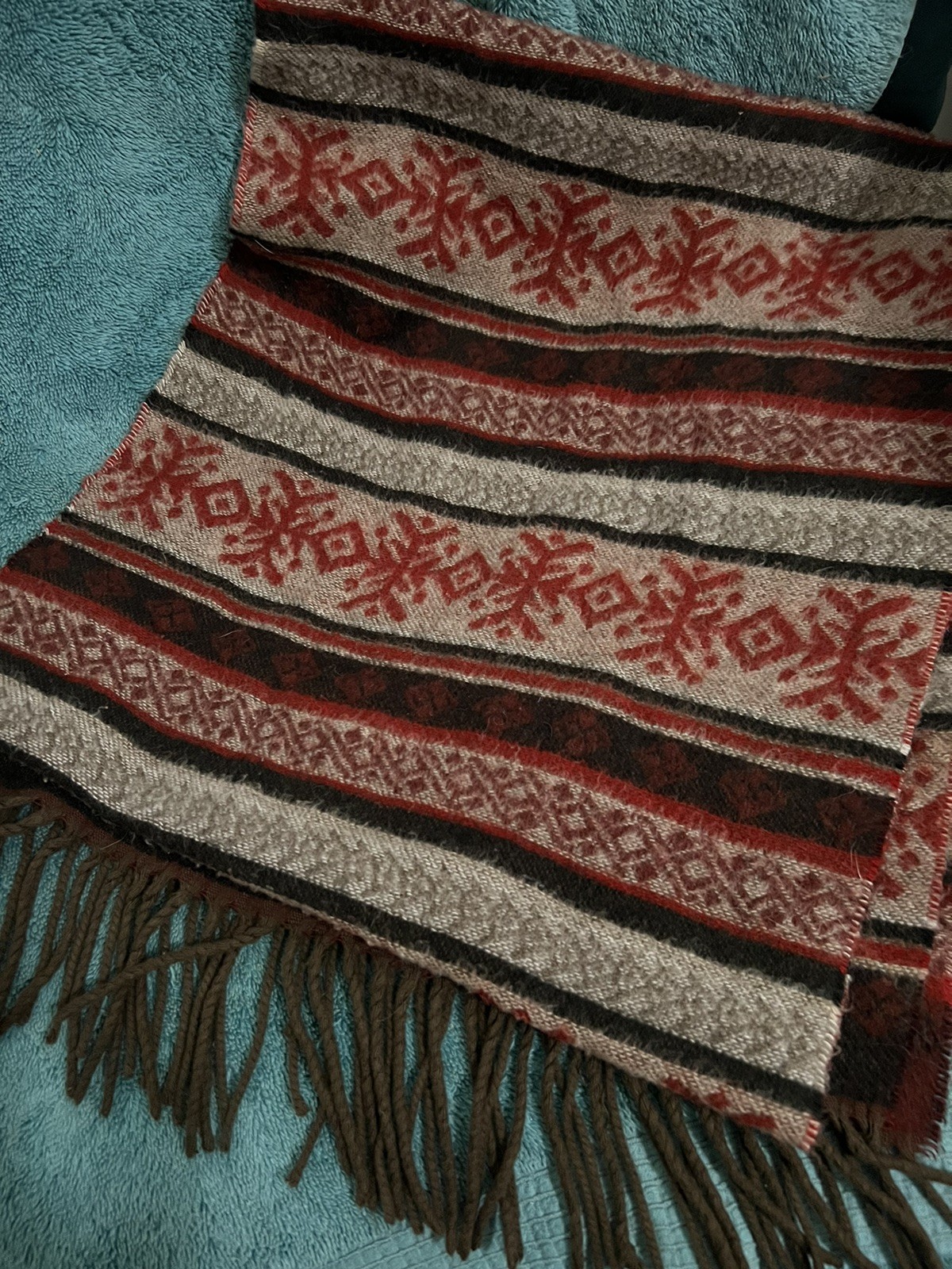 V Fraas Cashmink Scarf Made In Germany 13”x60” Fringe