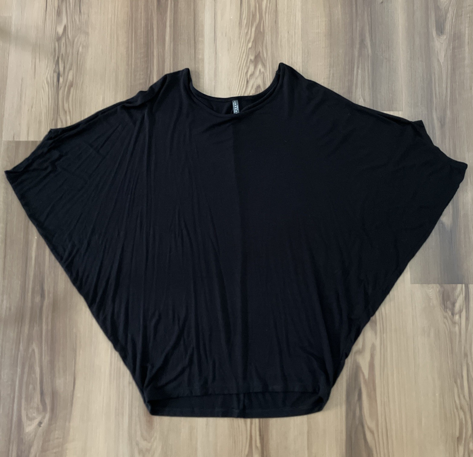 Made by Johnny Women’s Scoop Neck Half Sleeve Batwing Dolman Rayon Top Black Med