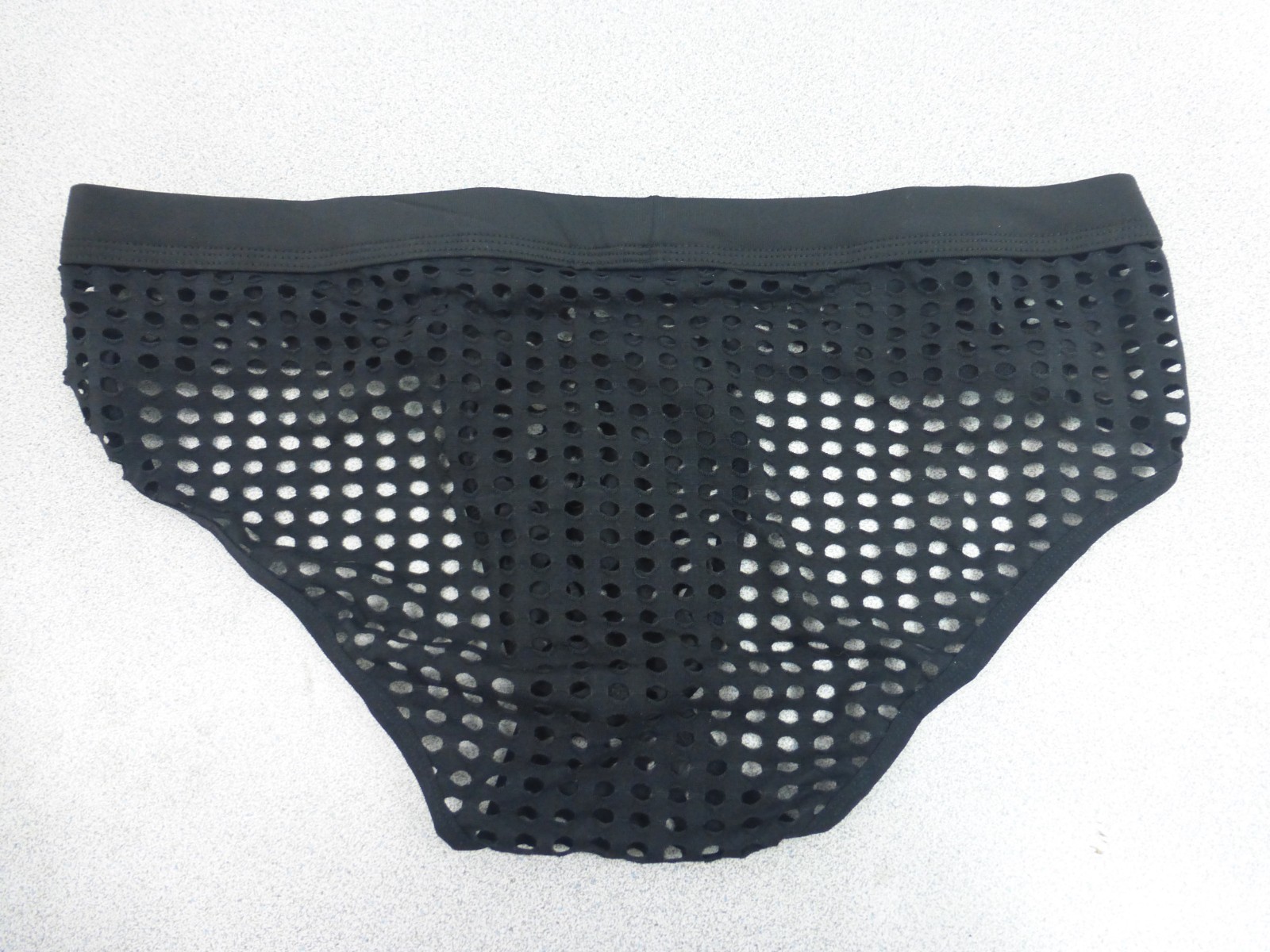 Casey Kevin Men’s Mesh Brief Breathable See Through Fishnet Low Rise Black 2XL