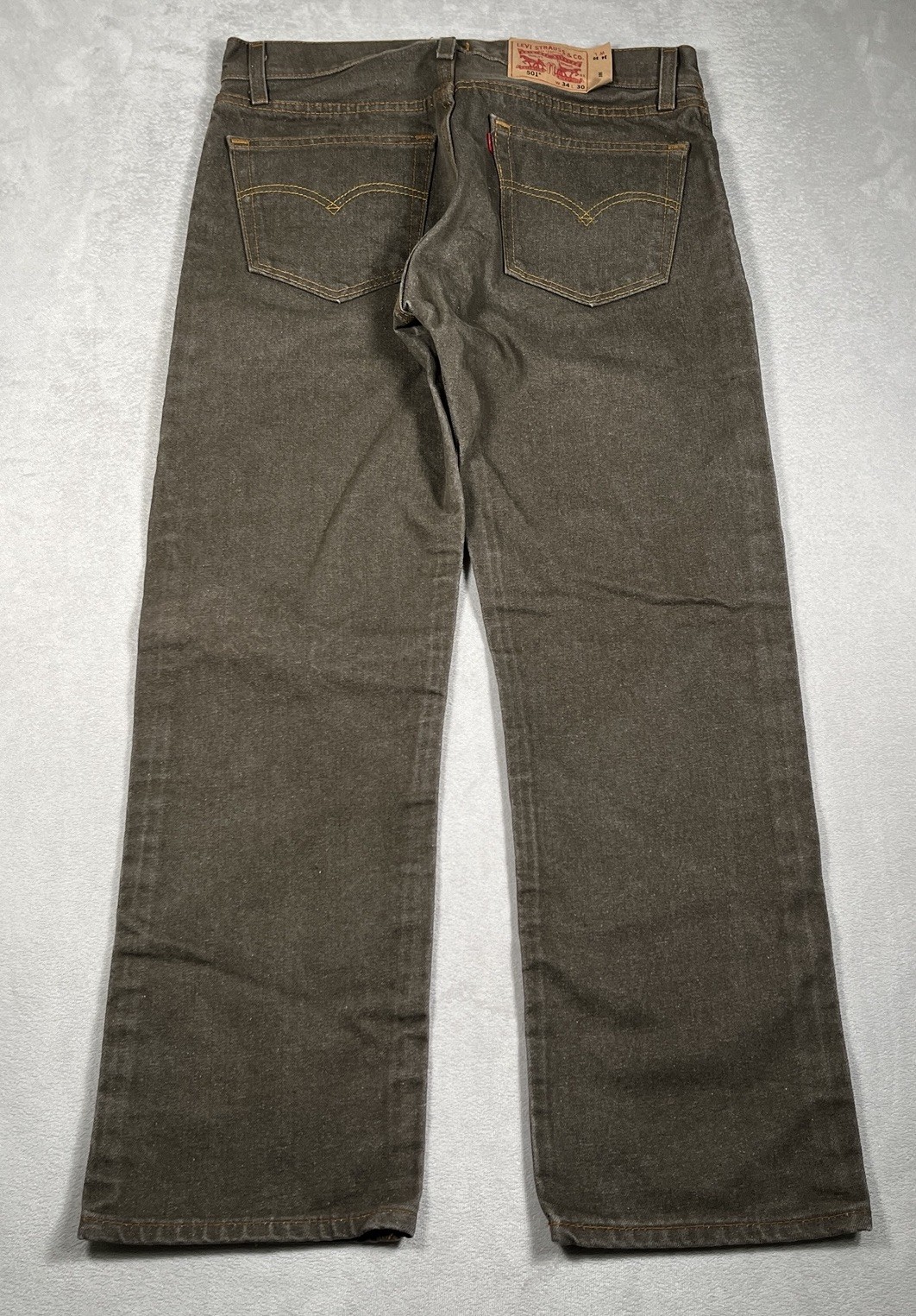 Vintage Levi’s 501 Jeans Men 34×30 Brown Button Fly Straight Leg