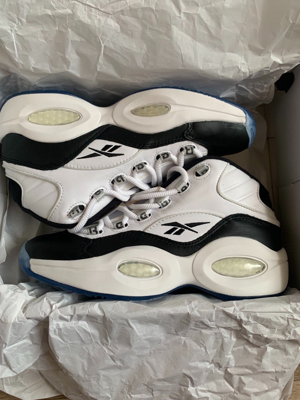 Reebok Question Mid Tyrrell Winston White Black IcyBlue GZ1565 Men Size US 8