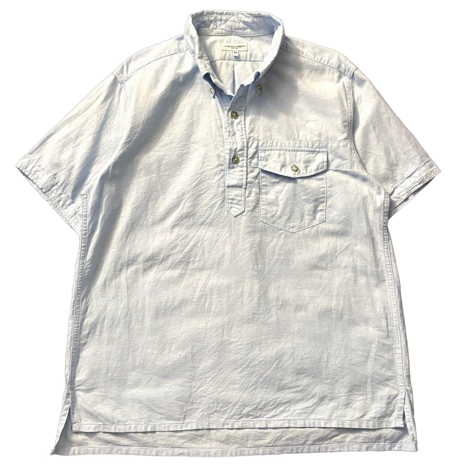 Engineered Garments S/S Button Down Pullover Shirt Sax Blue M USA Made F/S