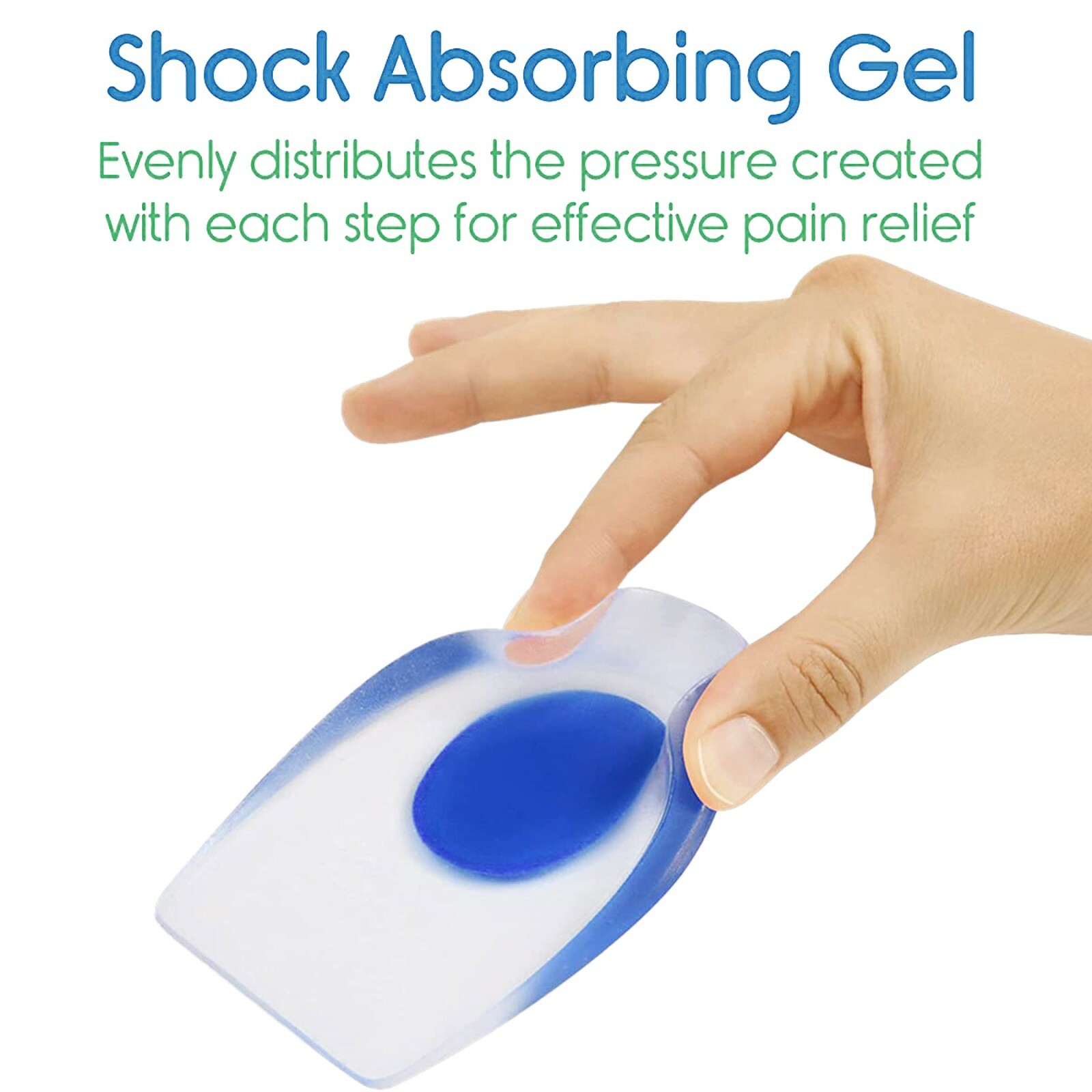 2 Pair Gel Foot Cups Heel Support Spur Insoles Pad Pain Relief Cushion Men&Women