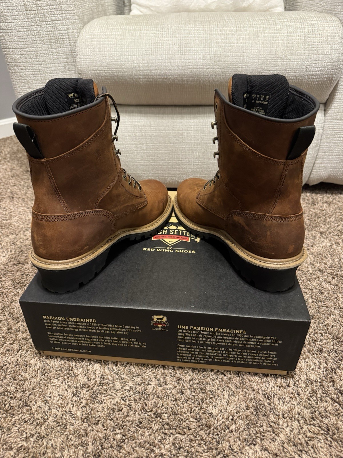 Men’s Irish Setter Mesabi 8” Logger Boots Steel Toe Waterproof Size 9D