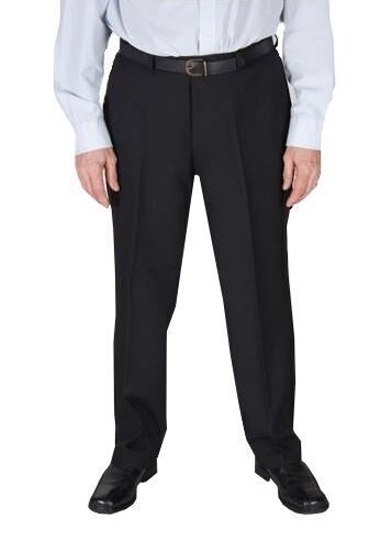 Dura Press Men’ Plus Size Poly Viscose Formal Trousers in Black, 30-62 Inc