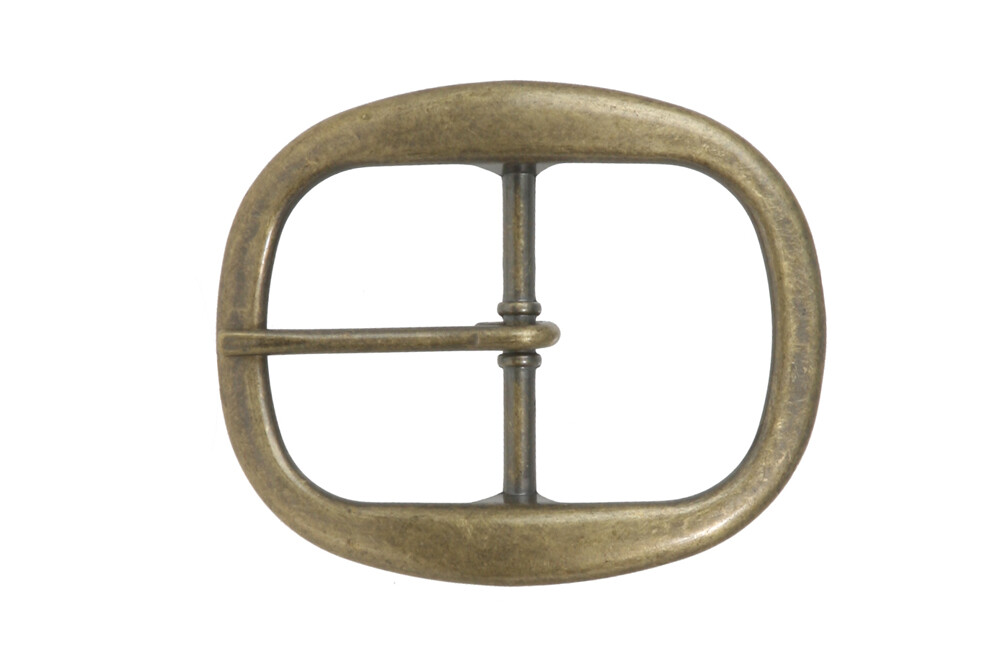 1 1/2 Inch Nickel Free Center Bar Single Prong Oval Belt Buckle