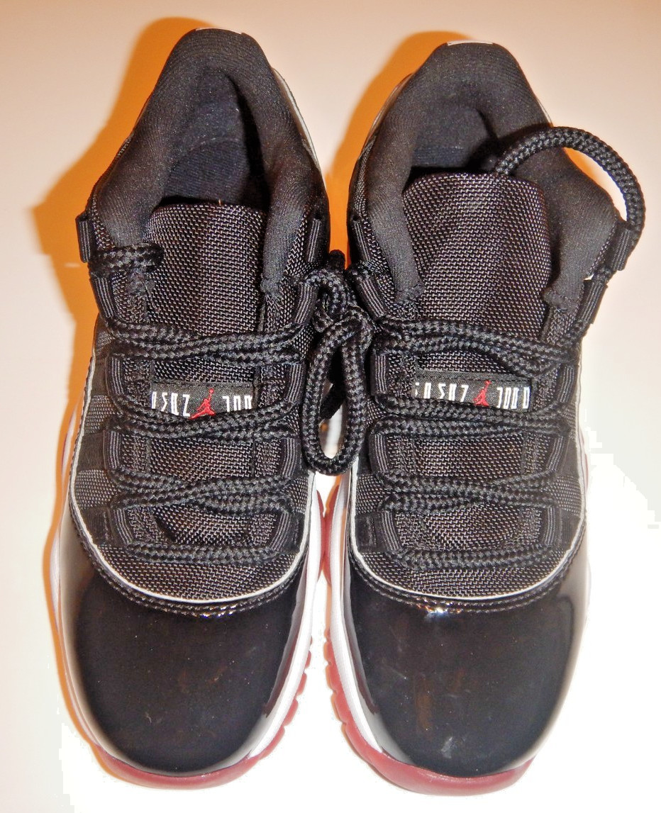 Air Jordan 11 Retro Low Bred GS Size 4.5Y New No Box Black Red White