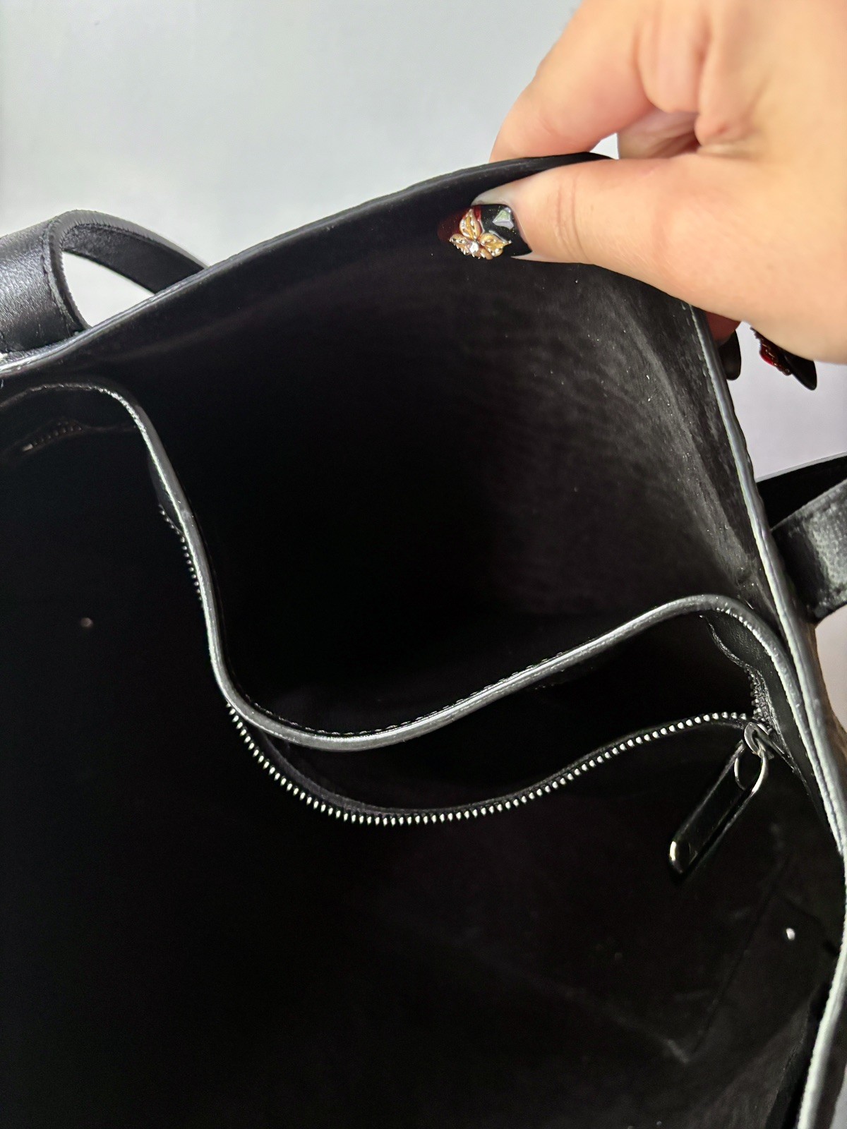 Jimmy Choo Twist East West Tote Bag Black Suede & Pebbled Leather Purse