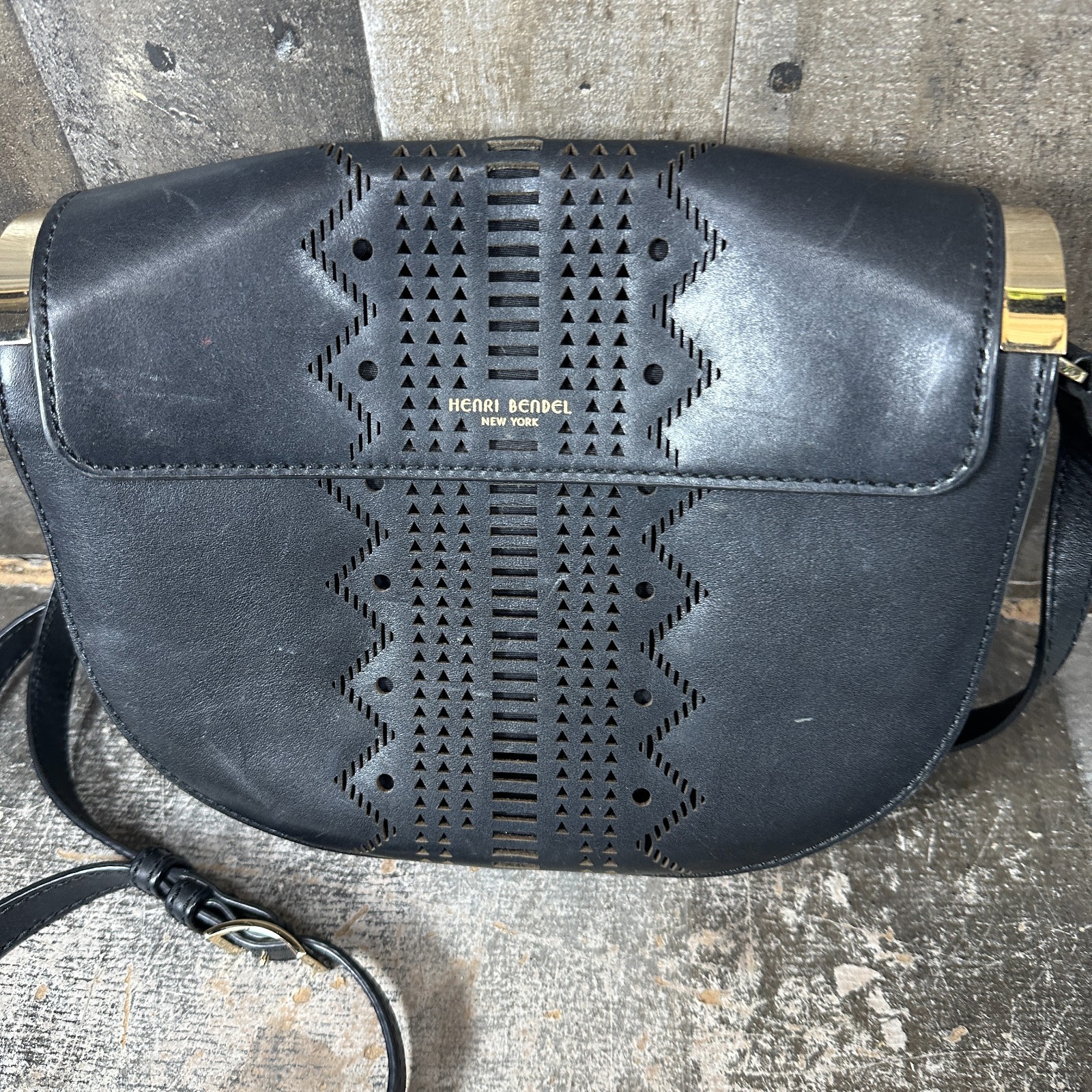 Henri Bendel Half Circle Bag Black Shoulder Bag