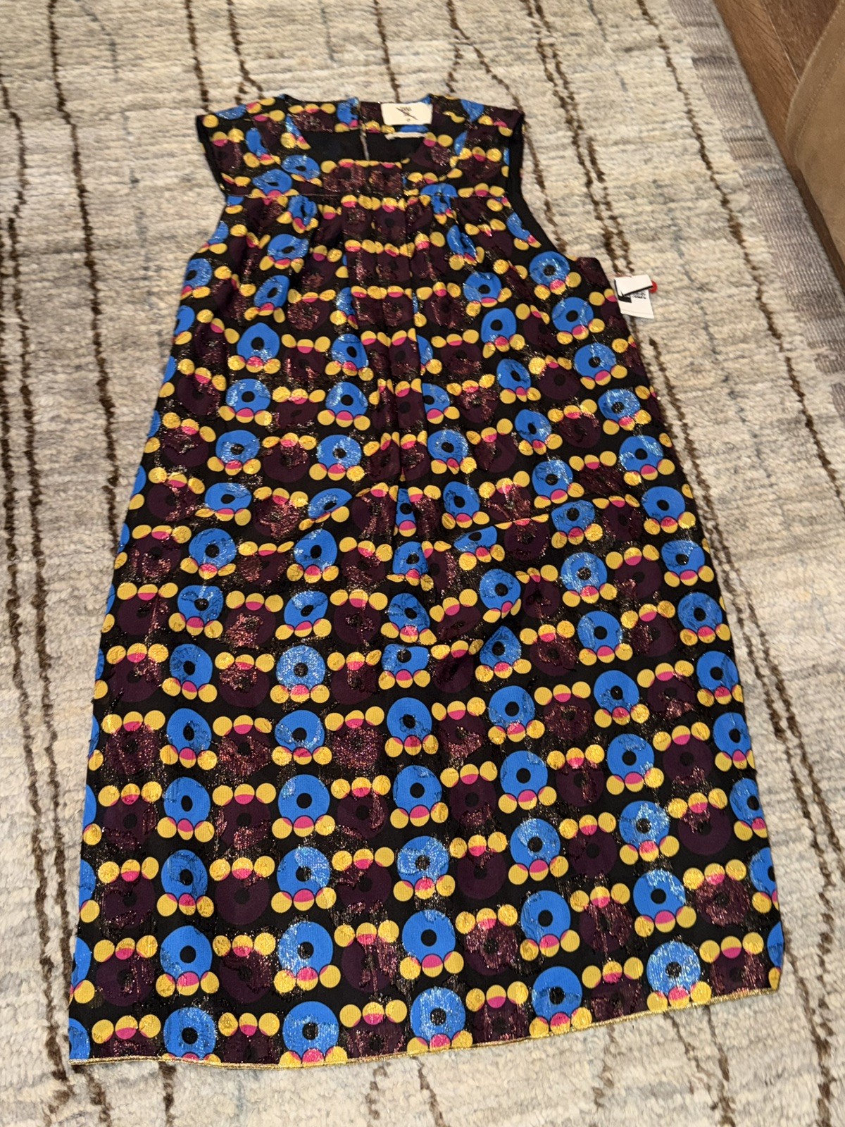 Anna Sui for Target Metallic Dot Shift Sleeveless Mini Dress XS Multi NWOT!