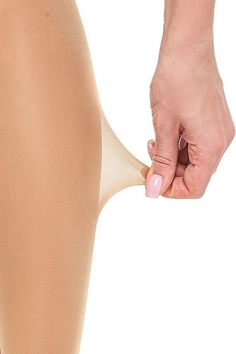 GIULIA INTIMO 20 DENIER SHEER CROTCHLESS PANTYHOSE SIZE: 5 XL NATURAL DAINO