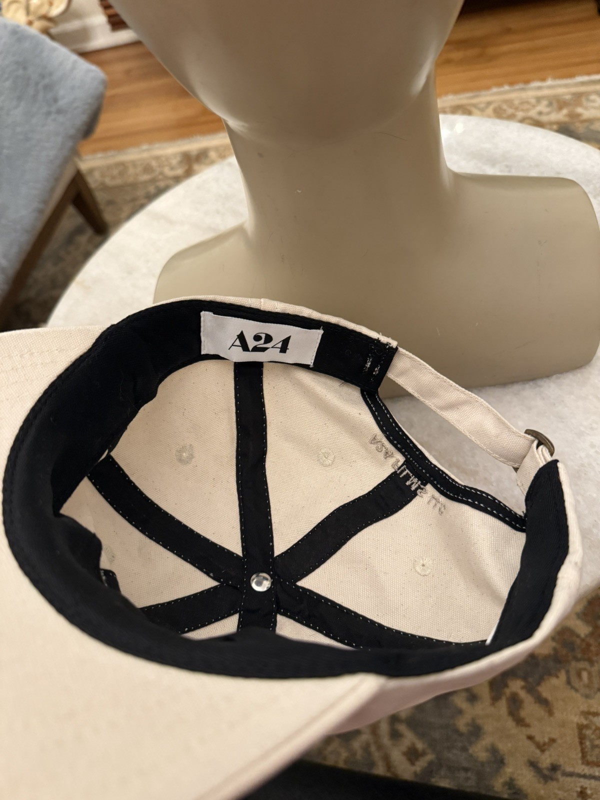 A24 Films Cream Logo Baseball Cap Strapback Hat Adjustable