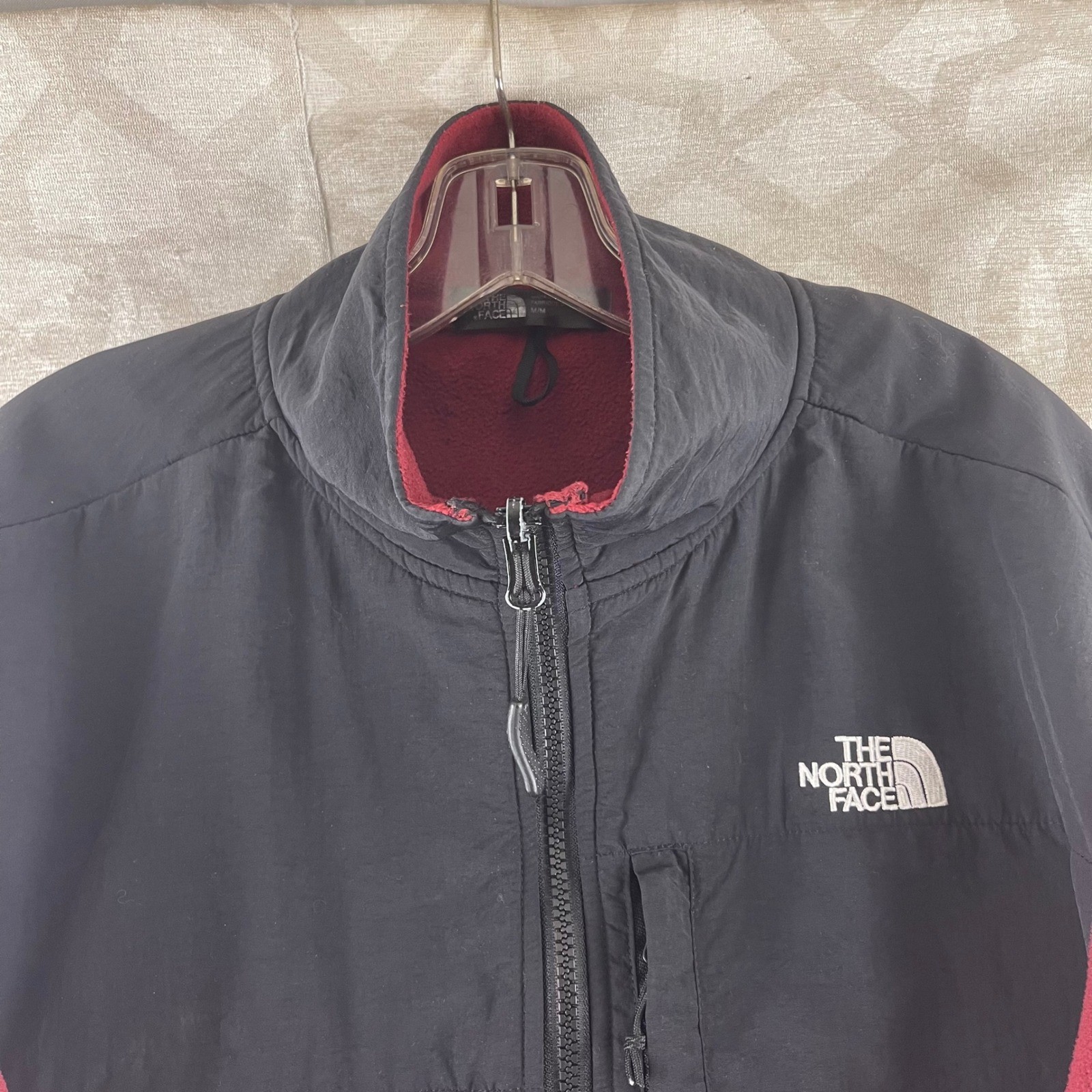 The North Face Denali Fleece Jacket Mens Medium Red Black Full Zip RN 131349