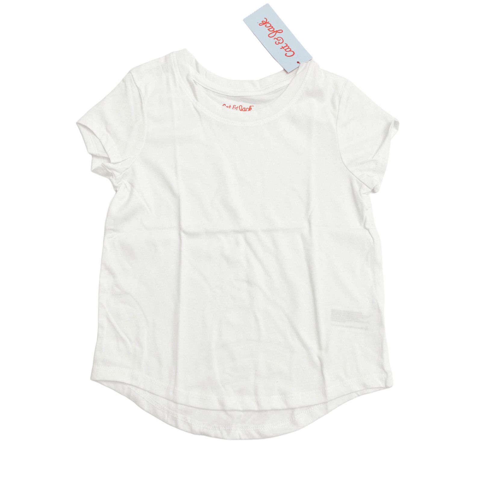 Cat & Jack Girls Size 4T Short Sleeve Crew Neck T-Shirts White (3 Pack)