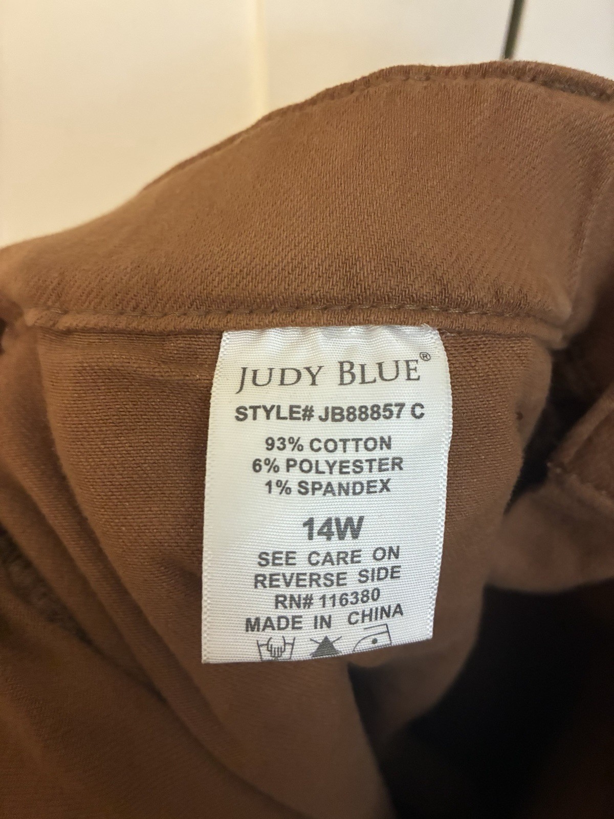 14W Judy Blue Brown, Pants Button And Draw String Closure large pockets