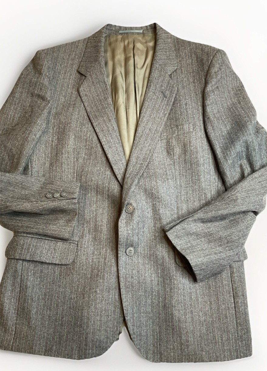 Selfridges Blazer Hugo James Size 44 S Gray Pinstriped Wool Made In England