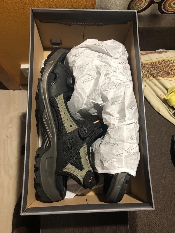 Men Ecco Sandals Black Nubuck 47