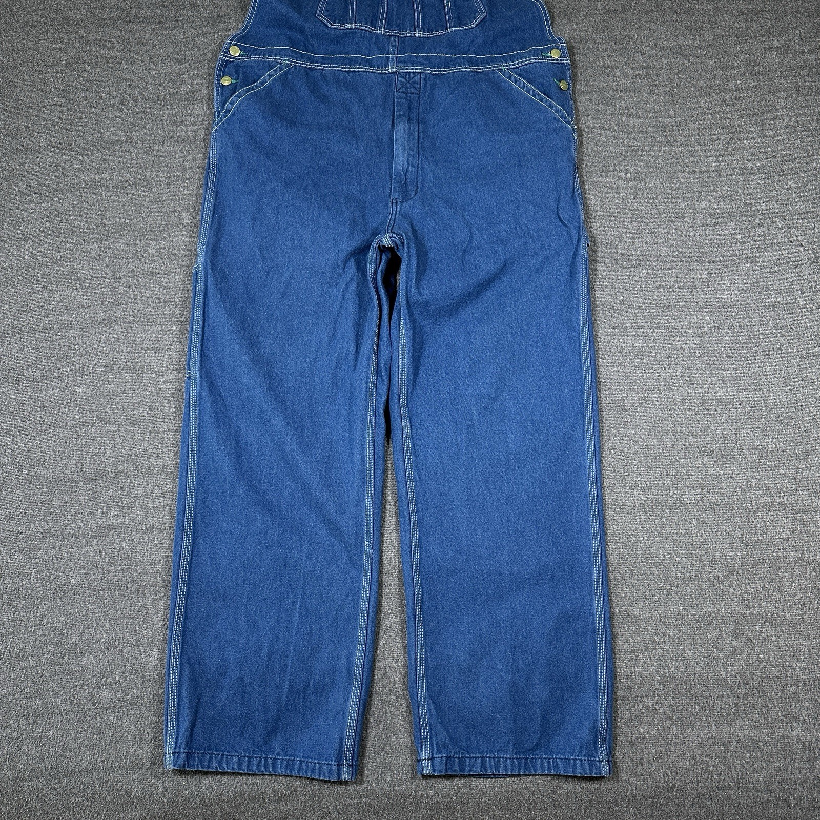 Liberty Overalls Mens 40×32 Hammer Loop Tool Pocket Carpenter Bib Green Trim Y2K