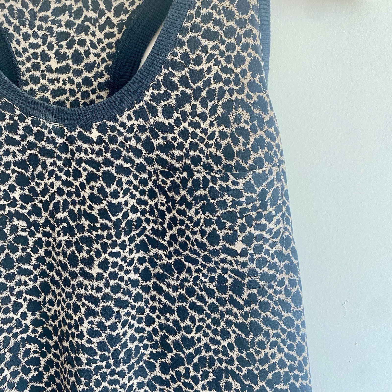 Joie Alicia Caviar Leopard Silk Racerback Tank with Side Pocket, size S