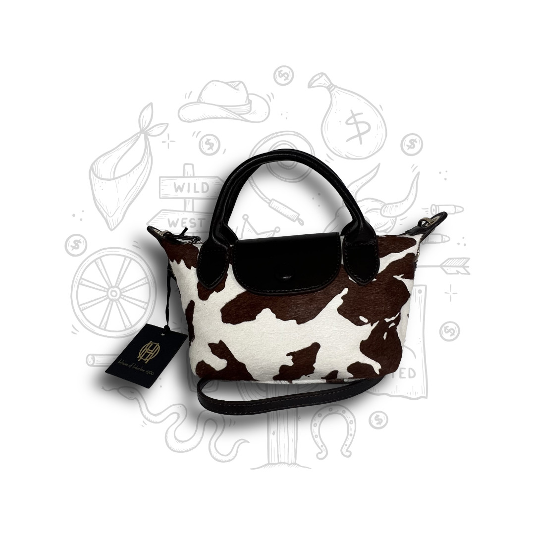 House of Harlow 1960 Cow Print Genuine Calf Handle Crossbody Bag Cowgirl NWT