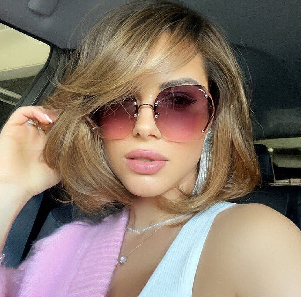 XXl HUGE BIG OVERSIZED “Rimless” Bolted Round Women Gradient Sunglasses SHADZ