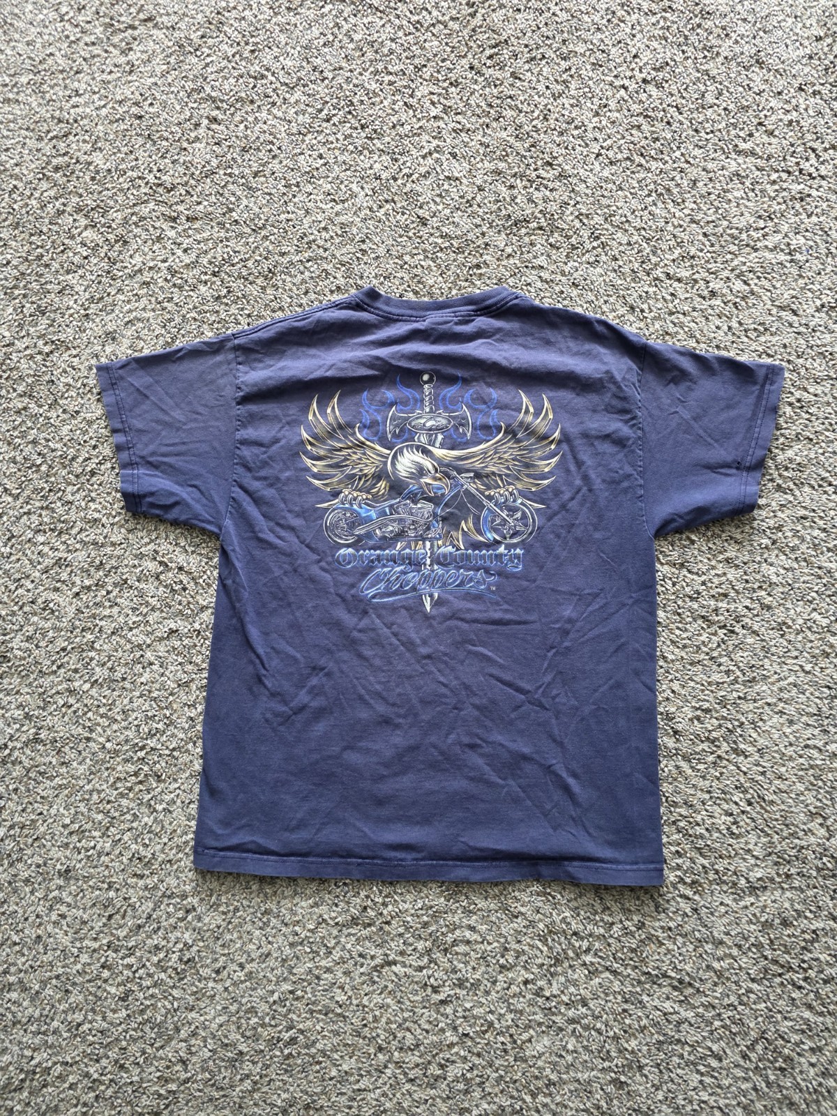Vintage Orange County Choppers Motorcycle Bald Eagle Sword T-shirt Size Large