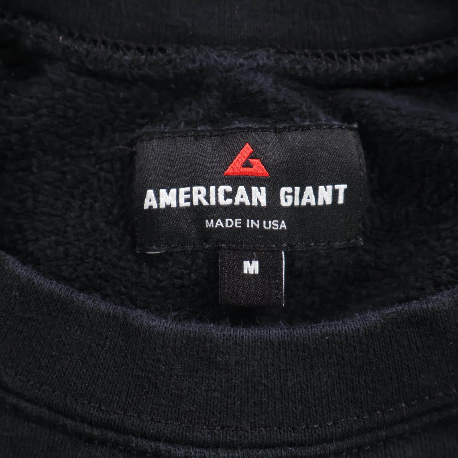 American Giant Sweatshirt Mens Medium Black Crewneck Pullover Made In USA Logo