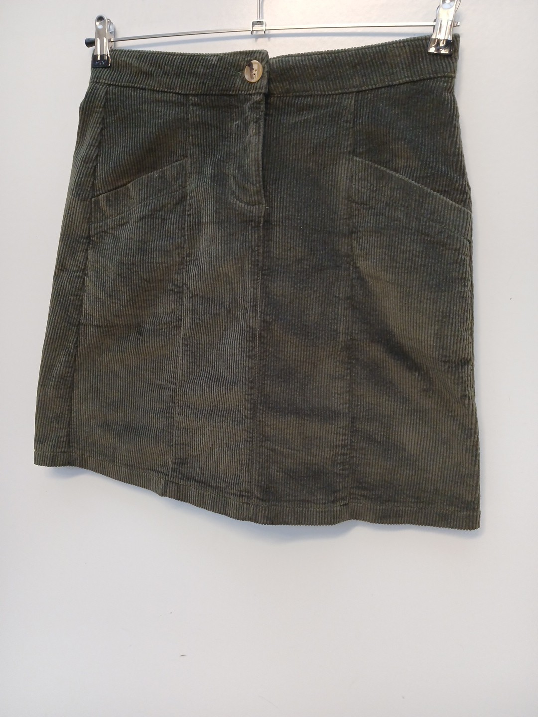 Crew Clothing Chunky Corduroy Skirt with Stretch Womens Size UK 8 Front Pockets.