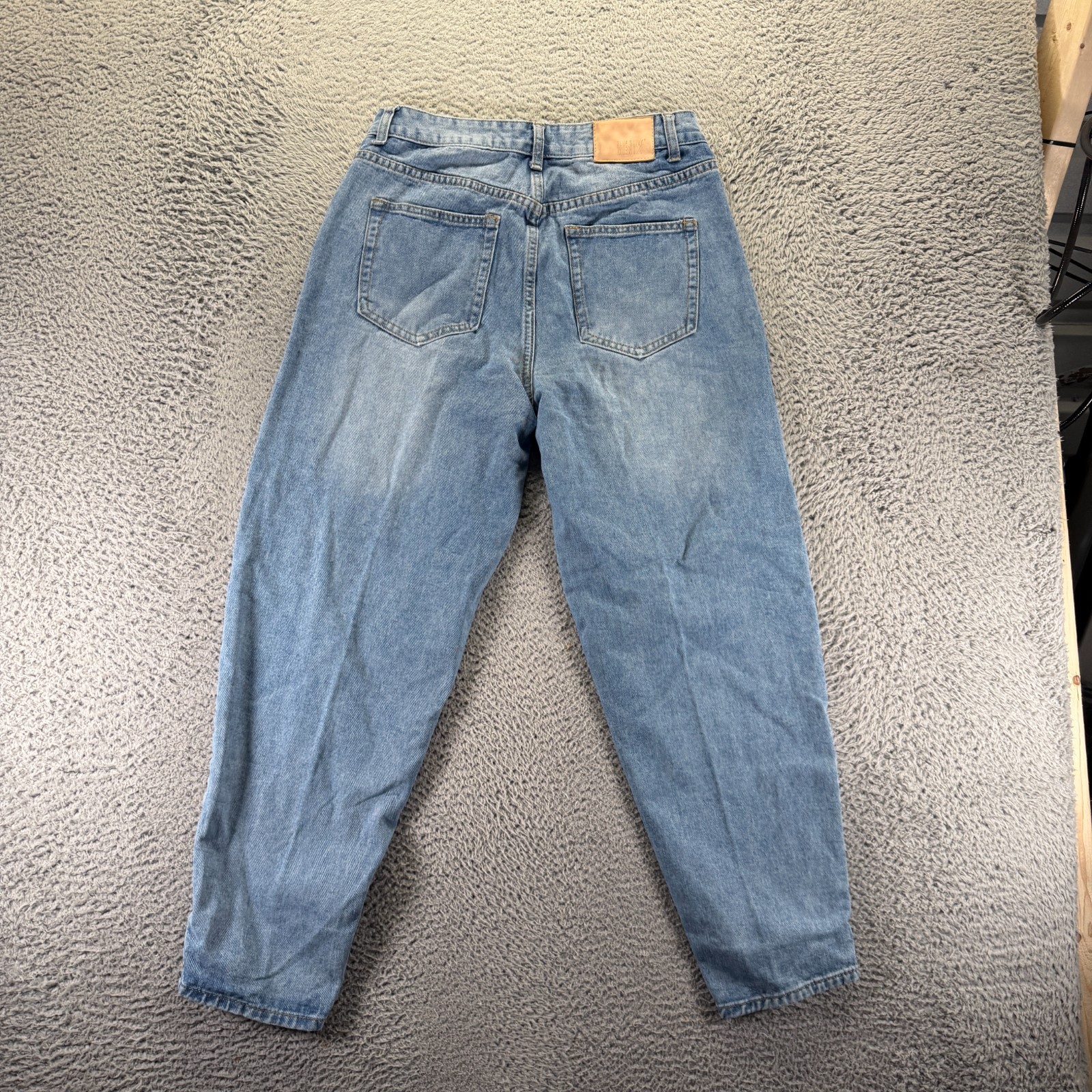 Blue Savvy Jeans Women 9 Blue Cotton Denim Tapered Workwear Travel Faded Stretch