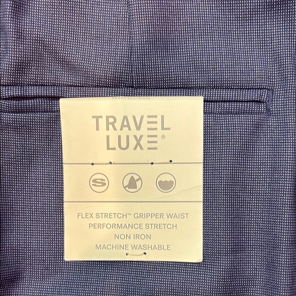 Perry Ellis Portfolio Blue Slim Fit Flex Stretch Gripper Waist 40×29 Pants NWT