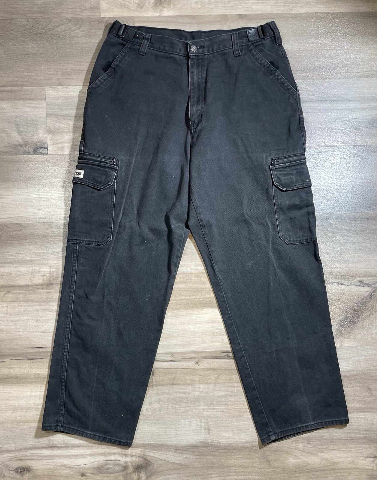 MAC Men’s Gray Cotton Twill Cargo Pants Straight Leg Regular Fit Pockets W36