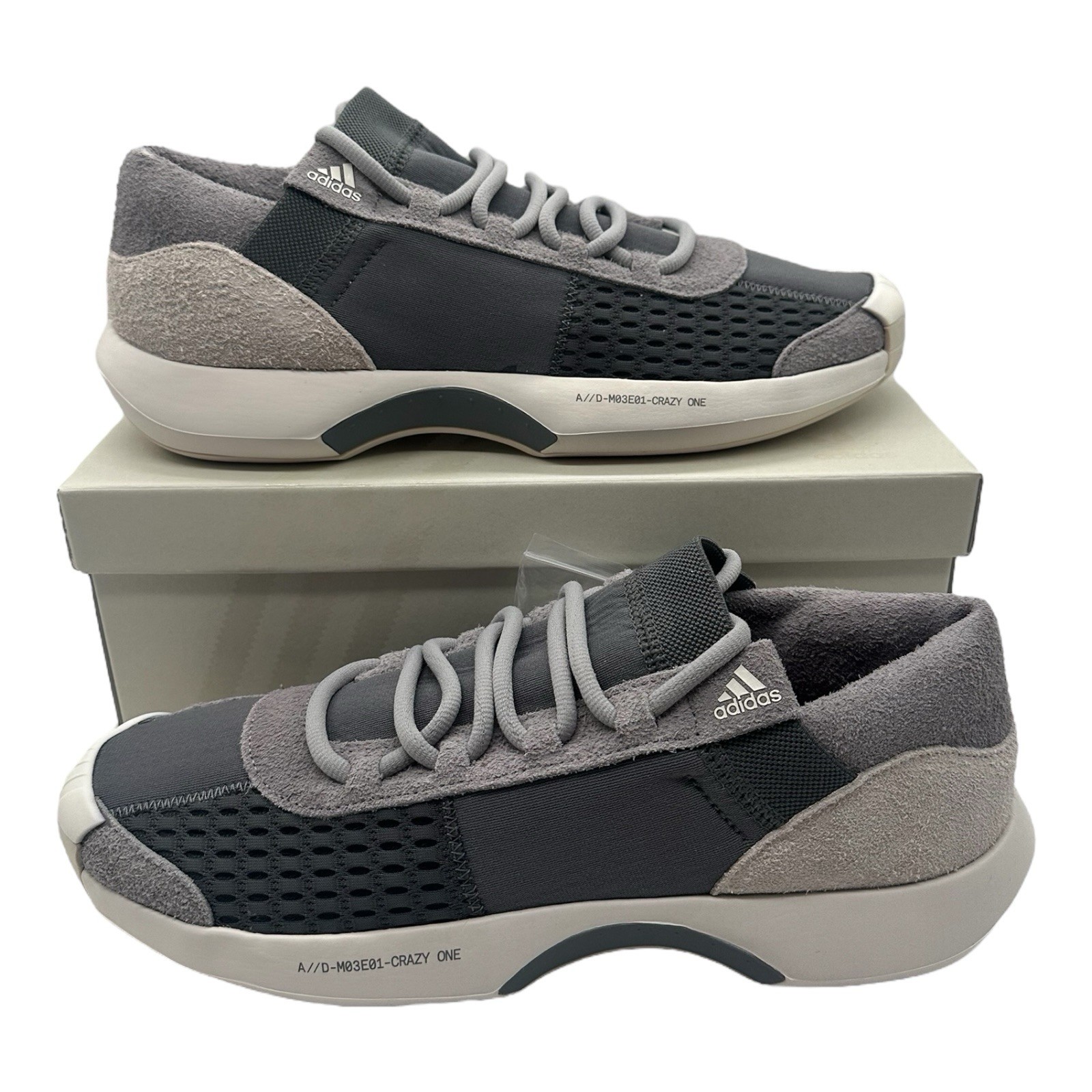 Adidas Crazy 1 ADV A D Gilbert ArenasShoes Mens Sz 9 Grey/White Sneakers CQ1868