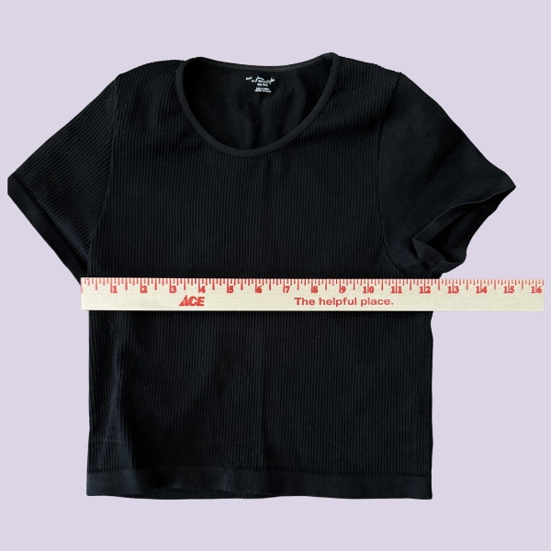 Urban Outfitters Out From Under Black Ribbed Crop Tee Short Sleeve M/L