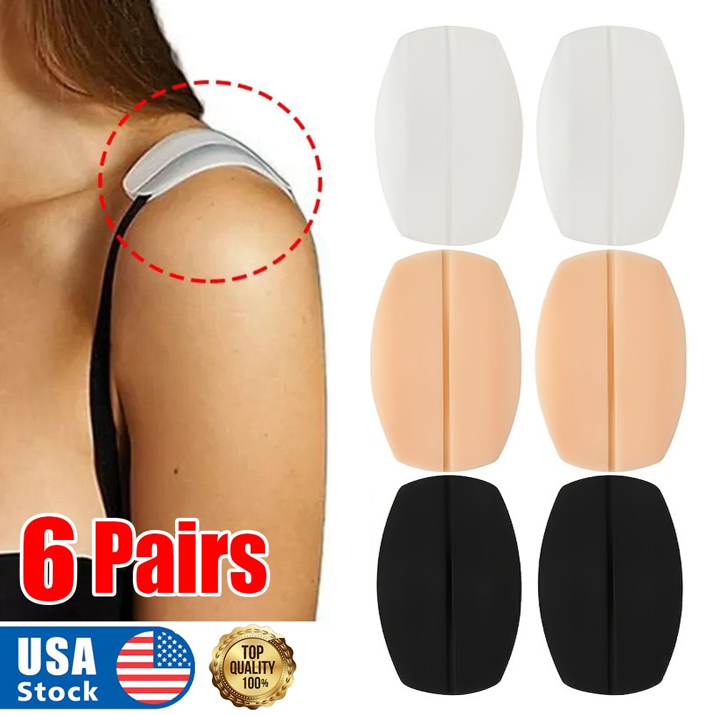 6 Pair Bra Strap Gel Pad Retainer Non-slip Soft and Easy Shoulder Protection Pad