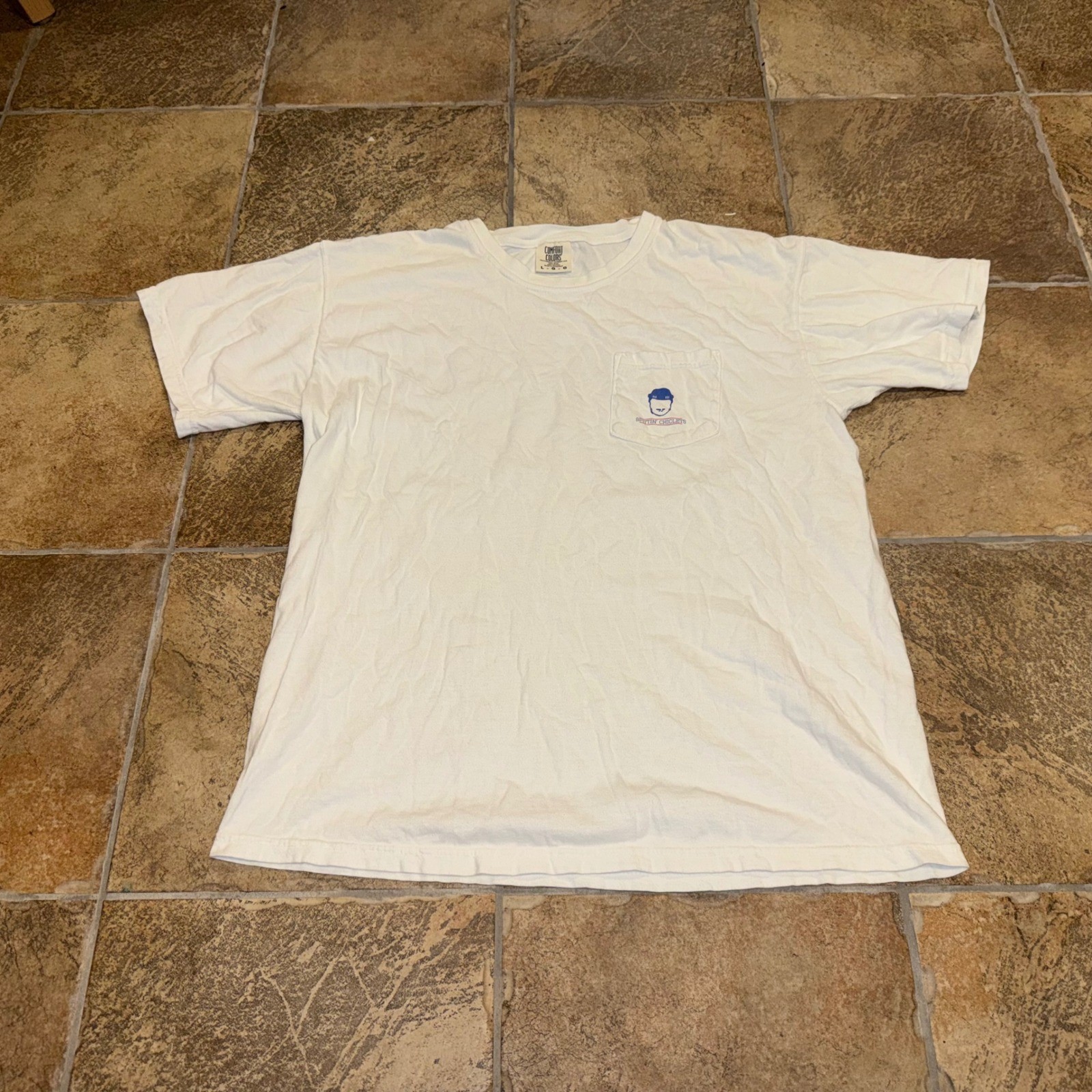 Comfort Colors Spittin Chiclets T-Shirt Mens Large White Heavyweight Cotton