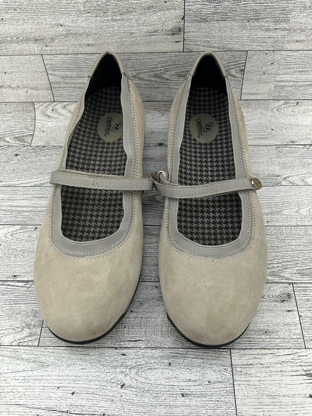 Aetrex Caroline Mary Jane Shoes Womens Size 7.5 Medium Leather Comfort Flats