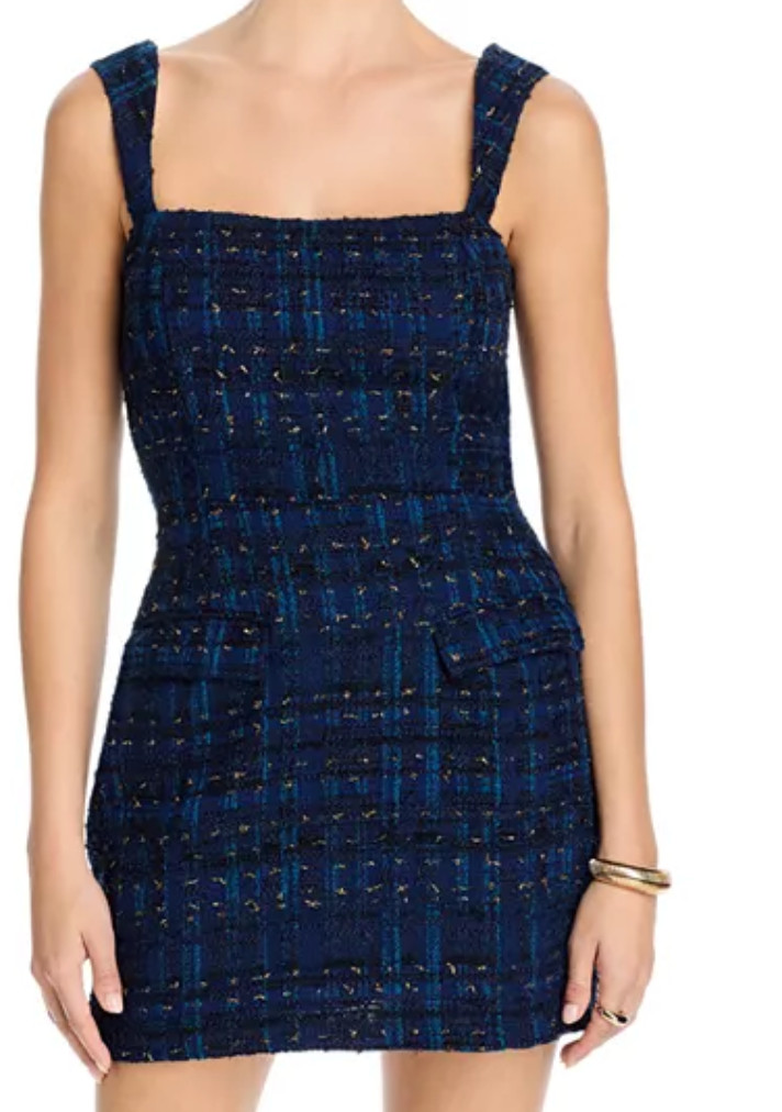 AQUA Metallic Tweed Mini Dress size Small