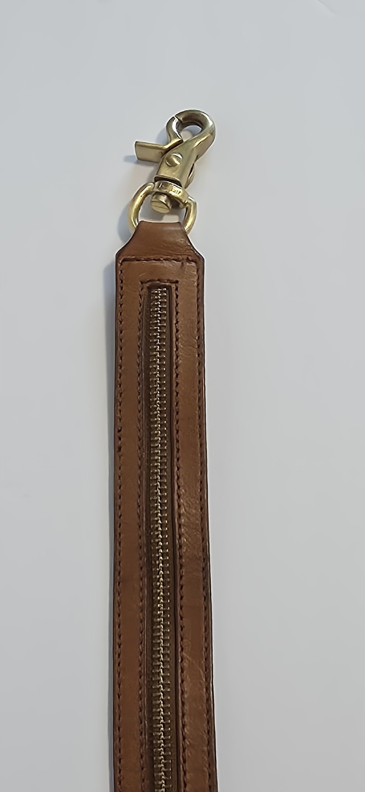 Botkier Tan Leather Zipper Accent Replacement Shoulder Strap Gold Tone Hardware
