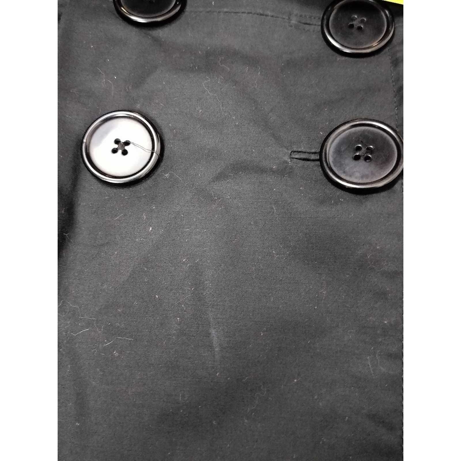 Mexx Double Breasted Cotton Trench Coat Womens 36 Black Belted Convertible