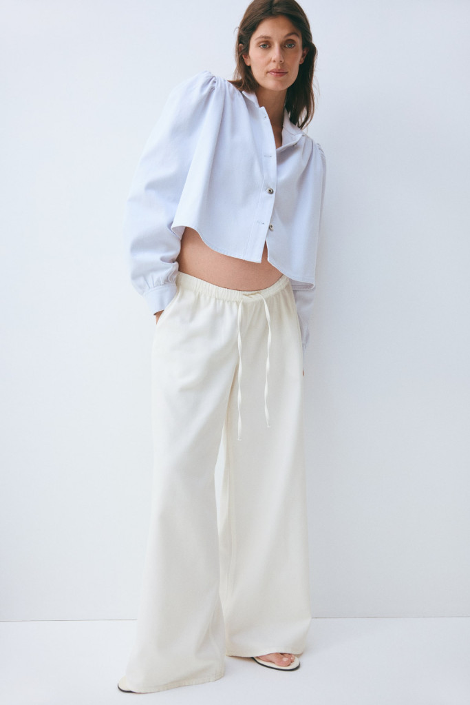 NWT H&M MAMA Denim Drawstring Pants